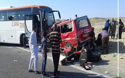مصرع 8 مواطنين وإصابة 14 آخرين فى حادث تصادم بمرسى علم