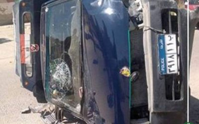 إصابة 5 جنود في انقلاب سيارة شرطة بالسنبلاوين