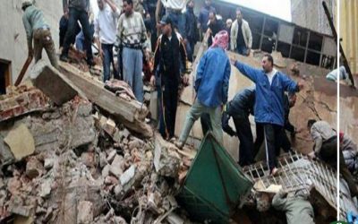 بالأسماء.. حالتا وفاة و7 مصابين حصيلة العقار المنهار بعزبة البرج بدمياط