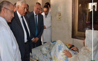 محافظ الدقهلية يزور مصابي حادث البرامون بالمستشفى العام الجديد بالمنصورة