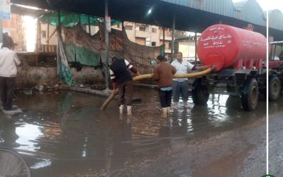 لليوم الثاني سحب مياه الأمطار بالمنصورة