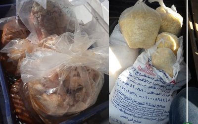 ضبط 100كيلو لحوم فاسدة بمطعم ومواد غذائية مجهولة بمحل بتزا شهير بالهرم