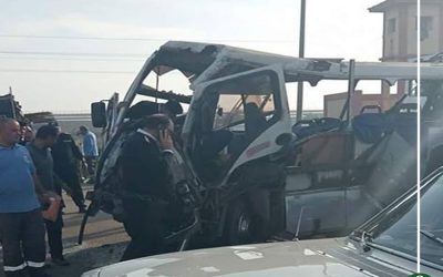 بالأسماء إصابة 17 من عمال الاستثمار بالمنزلة والمطرية علي طريق بورسعيد