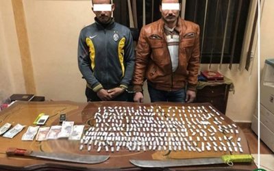 ضبط مواد مخدرة وأسلحة بيضاء فى كمين بدكرنس