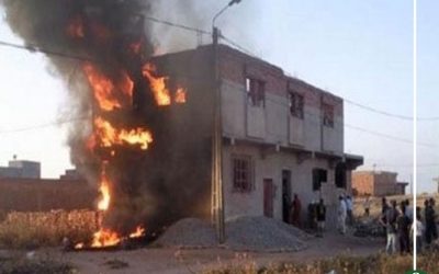 مصرع سيدة في انفجار أنبوبة بمنية النصر