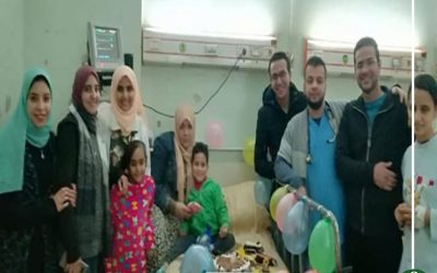 أطباء أطفال المنصورة يحتفلوان بعيد ميلاد “يوسف”