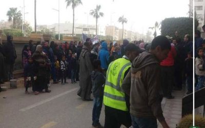 تظاهرات أمام ديوان محافظة الإسماعيلية