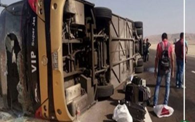 انقلاب أتوبيس طلاب جامعة عين شمس