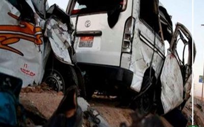 مصرع وإصابة ١١ شخصا بحادث تصادم في العريش
