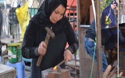 أول سيدة تعمل حدادة بالمنصورة