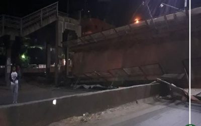 تفاصيل انهيار كوبري المشاة كفر الجمال