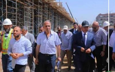كامل الوزير يتفقد أعمال إنشاء كوبري صهرجت الكبرى بميت غمر