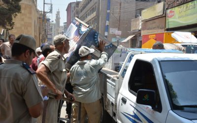 700 محضر ومصادرة آلاف المضبوطات خلال حملة لإزالة الإشغالات بالمنصورة