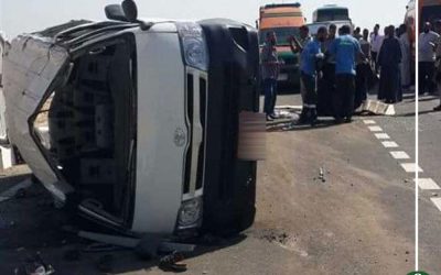 مصرع شخصين في حادث تصادم على طريق السنبلاوين بالدقهلية